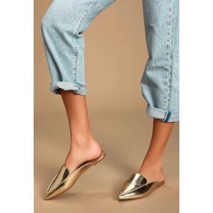 Lulu’s Gold Slide Mules